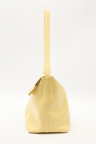 Faux Leather Flap Tote Bag Yellow
