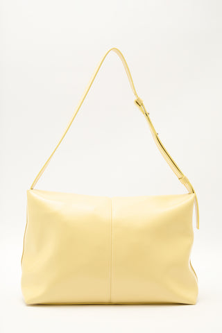 Faux Leather Flap Tote Bag Yellow
