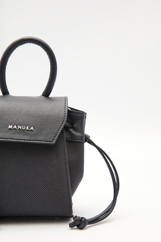 Canvas Flap Mini Bag Navy Blue