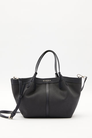 Canvas Mini Bag With Stitch Detail Navy Blue