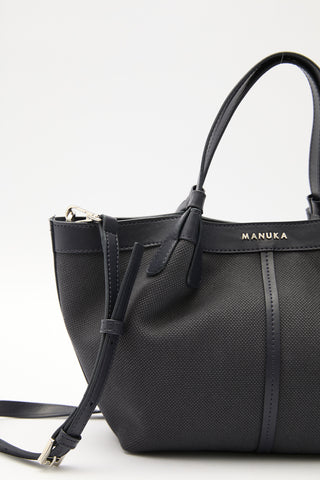 Canvas Mini Bag With Stitch Detail Navy Blue
