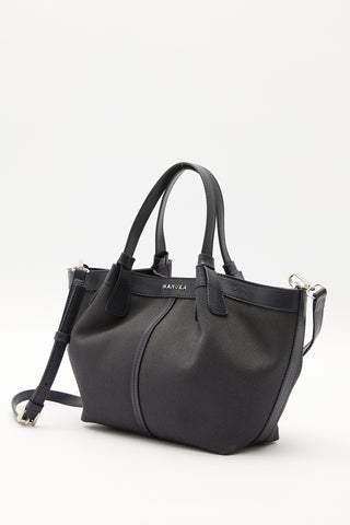 Canvas Mini Bag With Stitch Detail Navy Blue