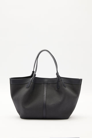 Canvas Mini Bag With Stitch Detail Navy Blue