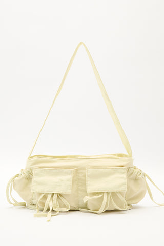 Drawstring Bag With Pockets Yellow