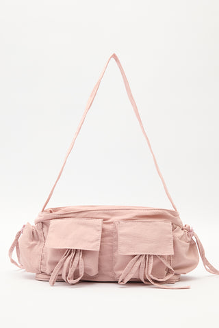 Drawstring Bag With Pockets Pink
