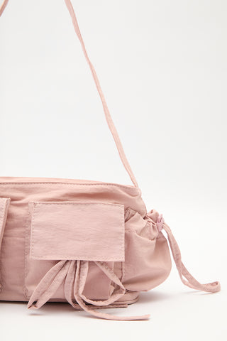 Drawstring Bag With Pockets Pink