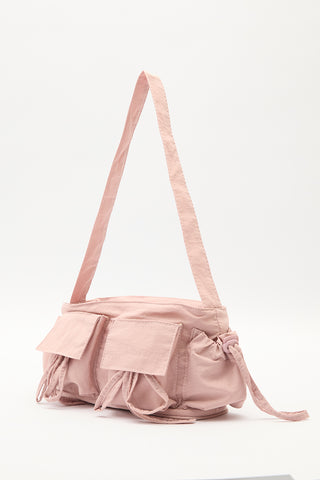 Drawstring Bag With Pockets Pink
