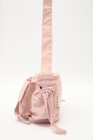 Drawstring Bag With Pockets Pink