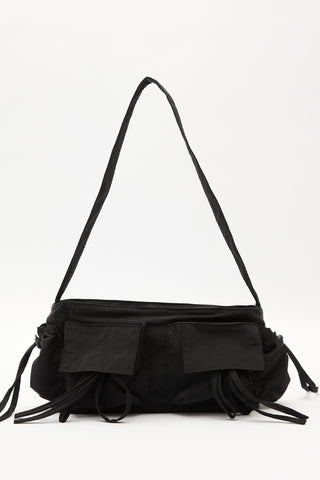 Drawstring Bag With Pockets Black