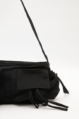 Drawstring Bag With Pockets Black