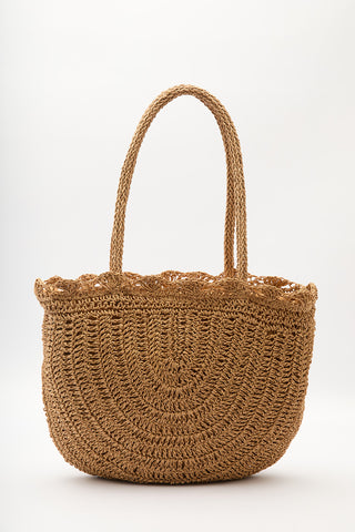 Woven Straw Shoulder Bag Natural