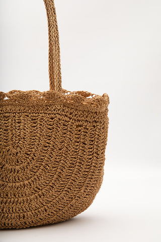 Woven Straw Shoulder Bag Natural