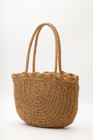 Woven Straw Shoulder Bag Natural