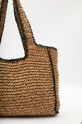 Contrast-Detail Straw Bag Natural