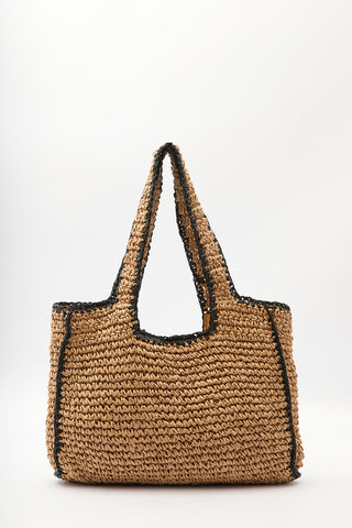 Contrast-Detail Straw Bag Natural