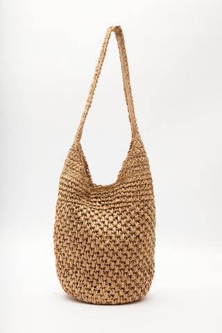 Braided Straw Crossbody Bag Natural