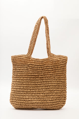 Medium Woven Shoulder Bag Natural