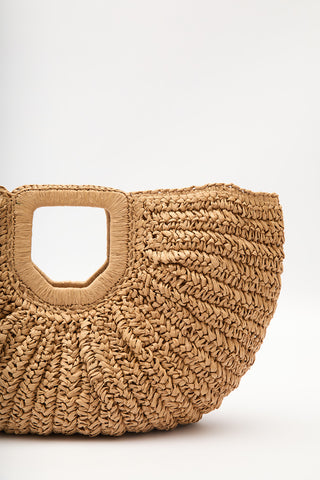 Oval Straw Handbag Natural