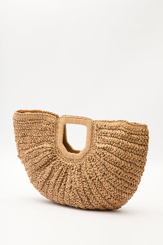 Oval Straw Handbag Natural