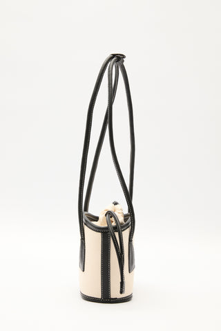 Mini Canvas Bucket Bag Beige