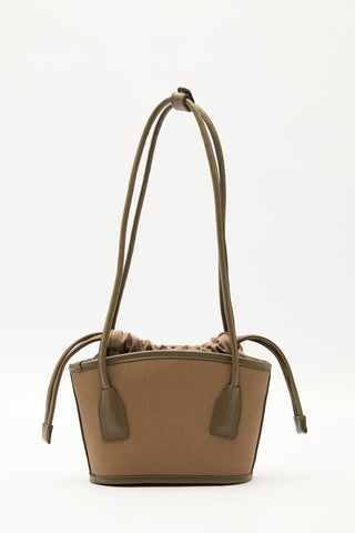 Mini Canvas Bucket Bag Brown