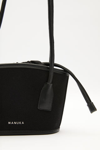 Mini Canvas Bucket Bag Black