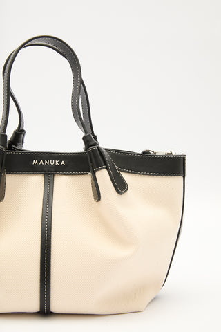 Canvas Mini Bag With Stitch Detail Beige