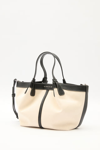 Canvas Mini Bag With Stitch Detail Beige