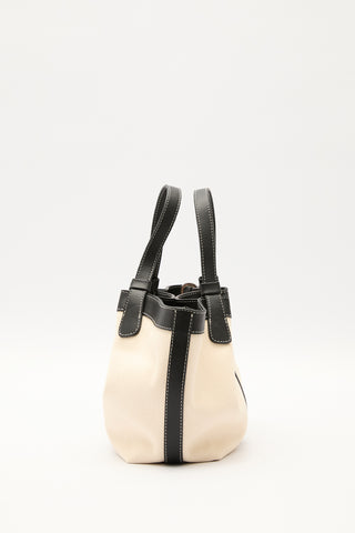 Canvas Mini Bag With Stitch Detail Beige