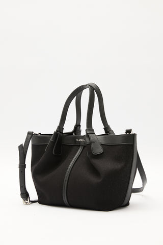 Canvas Mini Bag With Stitch Detail Black