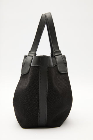 Canvas Mini Bag With Stitch Detail Black