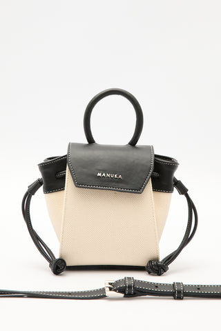 Canvas Flap Mini Bag Beige