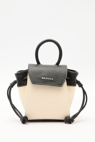 Canvas Flap Mini Bag Beige