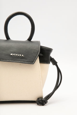 Canvas Flap Mini Bag Beige