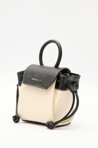 Canvas Flap Mini Bag Beige