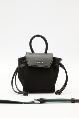 Canvas Flap Mini Bag Black