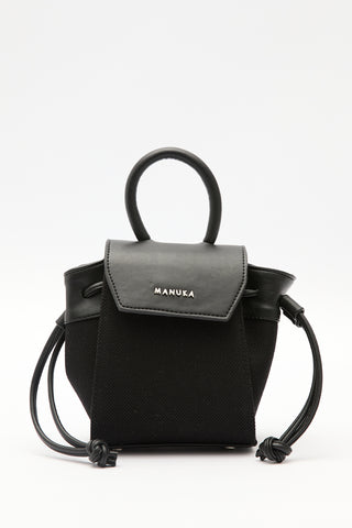 Canvas Flap Mini Bag Black
