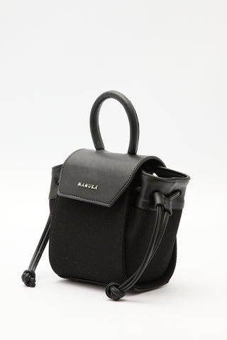 Canvas Flap Mini Bag Black