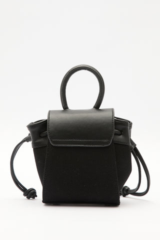 Canvas Flap Mini Bag Black
