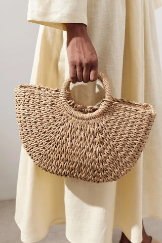 Medium Woven Handbag Natural