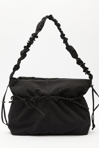 Ruched Tote Bag Black