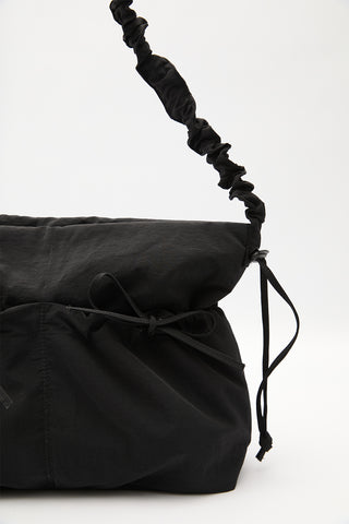 Ruched Tote Bag Black