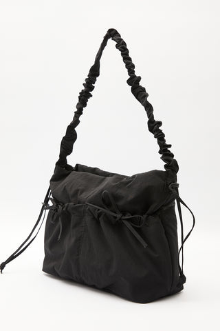 Ruched Tote Bag Black