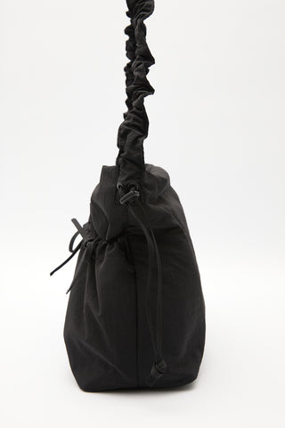 Ruched Tote Bag Black