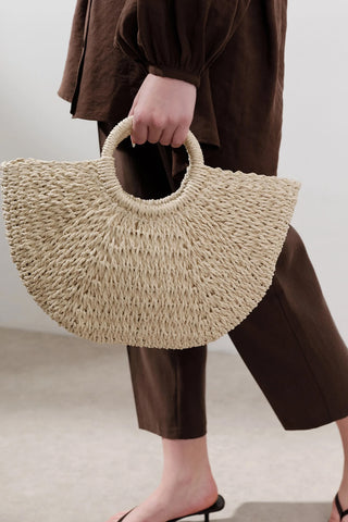 Medium Woven Handbag Beige