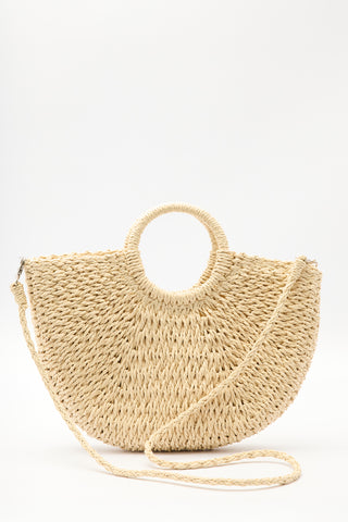 Medium Woven Handbag Beige