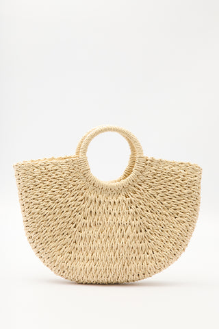 Medium Woven Handbag Beige