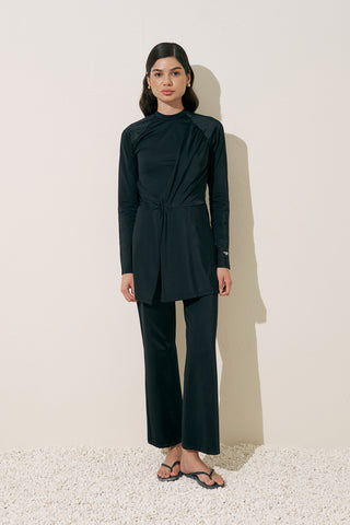 Knotted Swim Jumpsuit Black