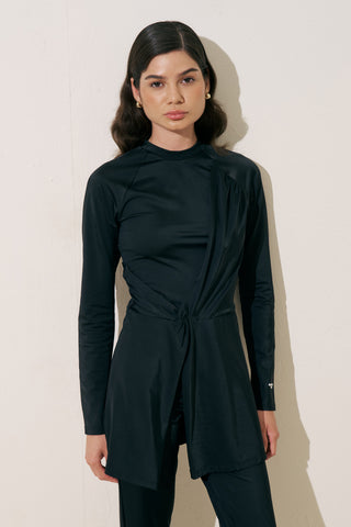 Knotted Swim Jumpsuit Black