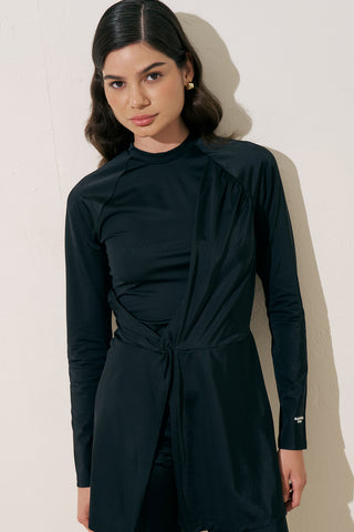 Knotted Swim Jumpsuit Black